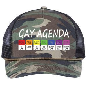 Gay Agenda Csd Pride Day Outfit Lesbian Lgbtq Lgbtq+ Meaningful Gift Retro Rope Trucker Hat Cap