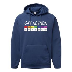 Gay Agenda Csd Pride Day Outfit Lesbian Lgbtq Lgbtq+ Meaningful Gift Performance Fleece Hoodie