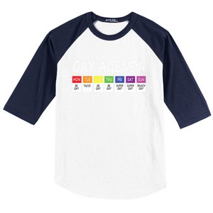 Gay Agenda Csd Pride Day Outfit Lesbian Lgbtq Lgbtq+ Meaningful Gift Baseball Sleeve Shirt