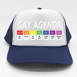 Gay Agenda Csd Pride Day Outfit Lesbian Lgbtq Lgbtq+ Meaningful Gift Trucker Hat