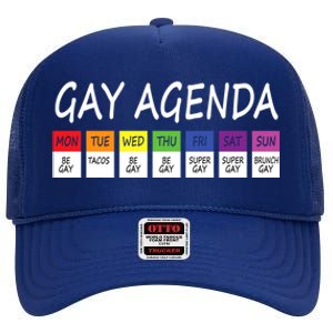 Gay Agenda Csd Pride Day Outfit Lesbian Lgbtq Lgbtq+ Meaningful Gift High Crown Mesh Back Trucker Hat