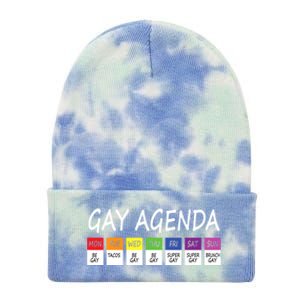 Gay Agenda Csd Pride Day Outfit Lesbian Lgbtq Lgbtq+ Meaningful Gift Tie Dye 12in Knit Beanie