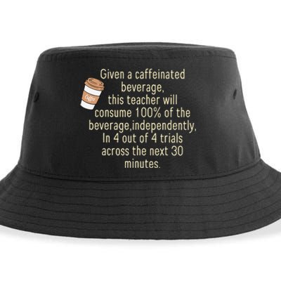 Given A Caffeinated Beverage This Teacher Will Consume Sustainable Bucket Hat