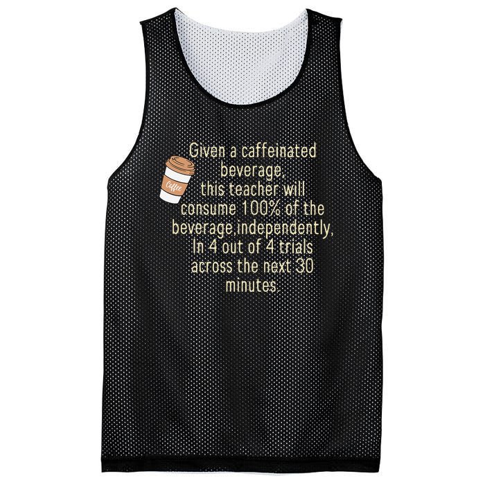 Given A Caffeinated Beverage This Teacher Will Consume Mesh Reversible Basketball Jersey Tank