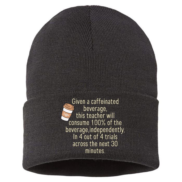 Given A Caffeinated Beverage This Teacher Will Consume Sustainable Knit Beanie