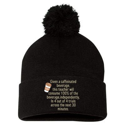 Given A Caffeinated Beverage This Teacher Will Consume Pom Pom 12in Knit Beanie