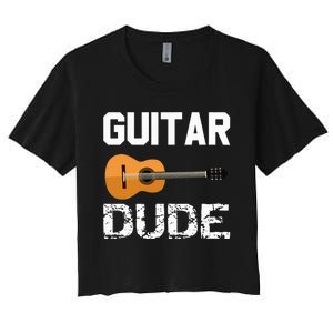 Guitars Acoustic Classical Gift Women's Crop Top Tee