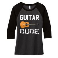 Guitars Acoustic Classical Gift Women's Tri-Blend 3/4-Sleeve Raglan Shirt