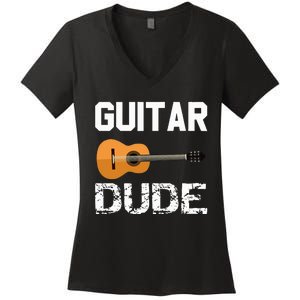 Guitars Acoustic Classical Gift Women's V-Neck T-Shirt