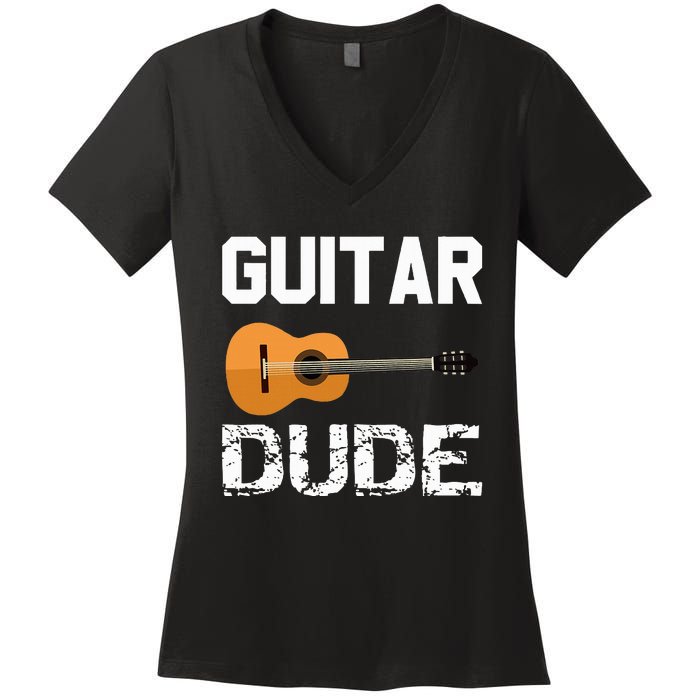 Guitars Acoustic Classical Gift Women's V-Neck T-Shirt