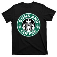 Guns And Coffee Parody T-Shirt