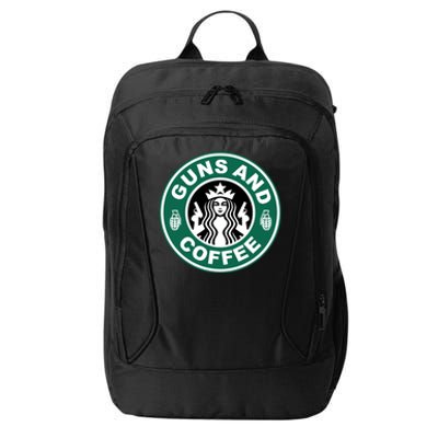 Guns And Coffee Parody City Backpack