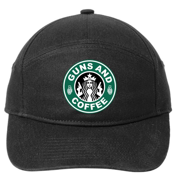 Guns And Coffee Parody 7-Panel Snapback Hat