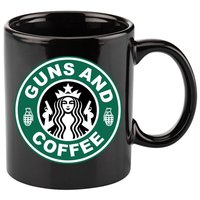 Guns And Coffee Parody 11oz C Handle Ceramic Mug