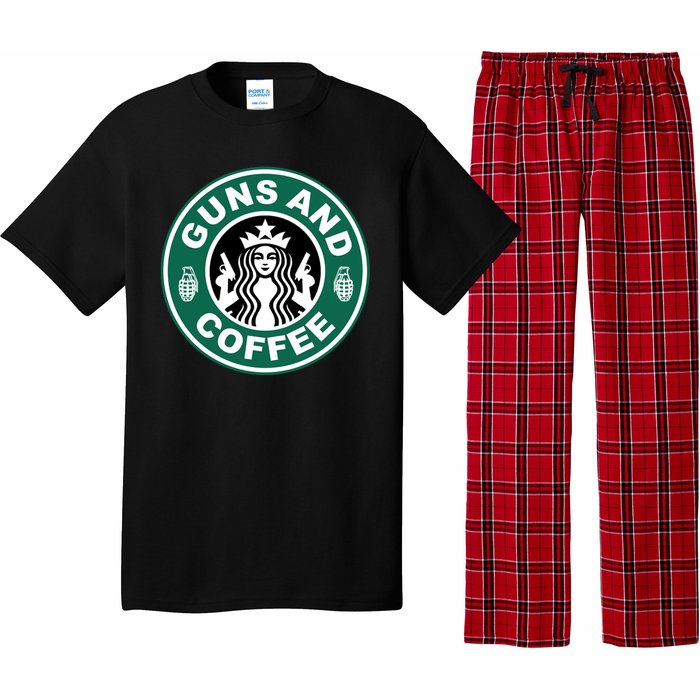 Guns And Coffee Parody Pajama Set