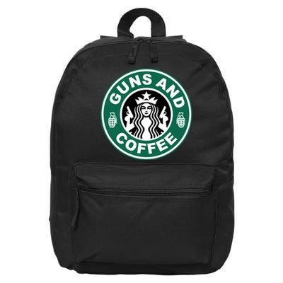 Guns And Coffee Parody 16 in Basic Backpack