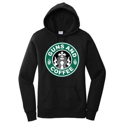 Guns And Coffee Parody Women's Pullover Hoodie