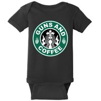 Guns And Coffee Parody Baby Bodysuit