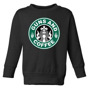 Guns And Coffee Parody Toddler Sweatshirt