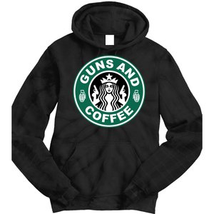 Guns And Coffee Parody Tie Dye Hoodie