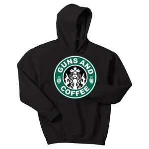 Guns And Coffee Parody Kids Hoodie