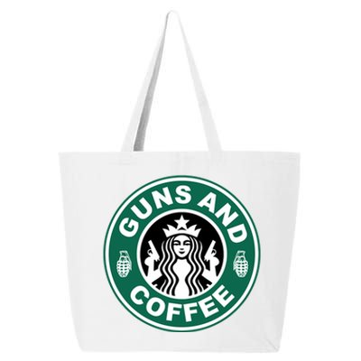 Guns And Coffee Parody 25L Jumbo Tote