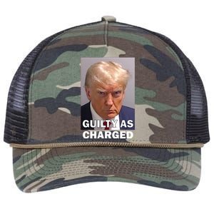 Guilty As Charge Trump Mugshot Retro Rope Trucker Hat Cap