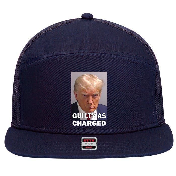 Guilty As Charge Trump Mugshot 7 Panel Mesh Trucker Snapback Hat