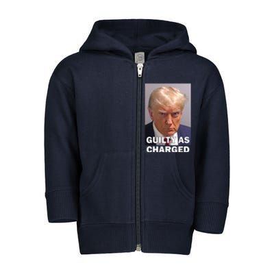 Guilty As Charge Trump Mugshot Toddler Zip Fleece Hoodie