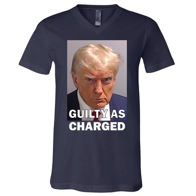 Guilty As Charge Trump Mugshot V-Neck T-Shirt