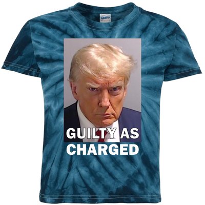 Guilty As Charge Trump Mugshot Kids Tie-Dye T-Shirt