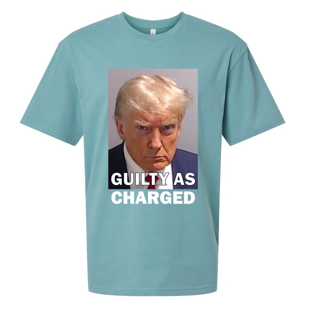 Guilty As Charge Trump Mugshot Sueded Cloud Jersey T-Shirt