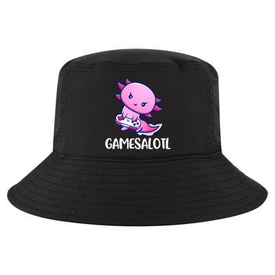 Gamesalotl Axolotl Cute Playing Video Game Cool Comfort Performance Bucket Hat