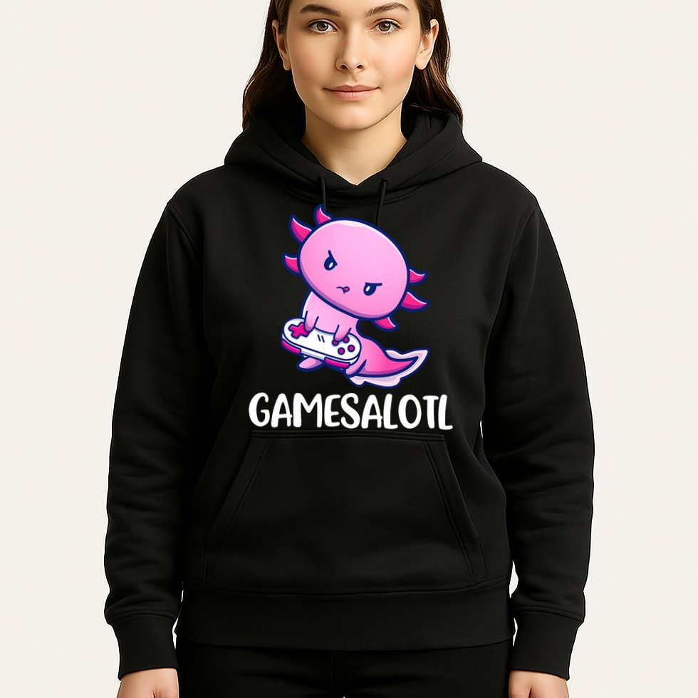 Gamesalotl Axolotl Cute Playing Video Game Hoodie