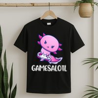 Gamesalotl Axolotl Cute Playing Video Game T-Shirt