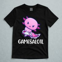 Gamesalotl Axolotl Cute Playing Video Game T-Shirt