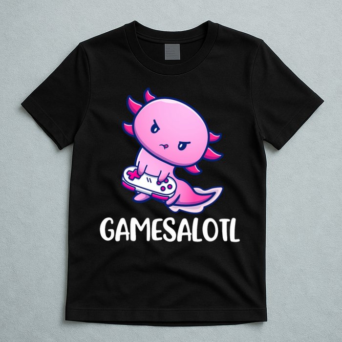 Gamesalotl Axolotl Cute Playing Video Game T-Shirt