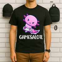 Gamesalotl Axolotl Cute Playing Video Game T-Shirt