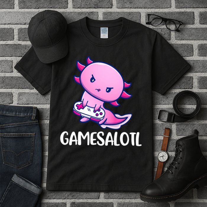 Gamesalotl Axolotl Cute Playing Video Game Tall T-Shirt