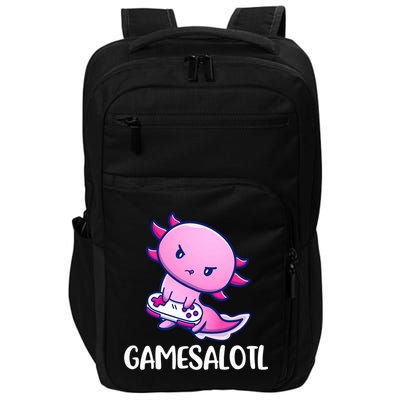 Gamesalotl Axolotl Cute Playing Video Game Impact Tech Backpack