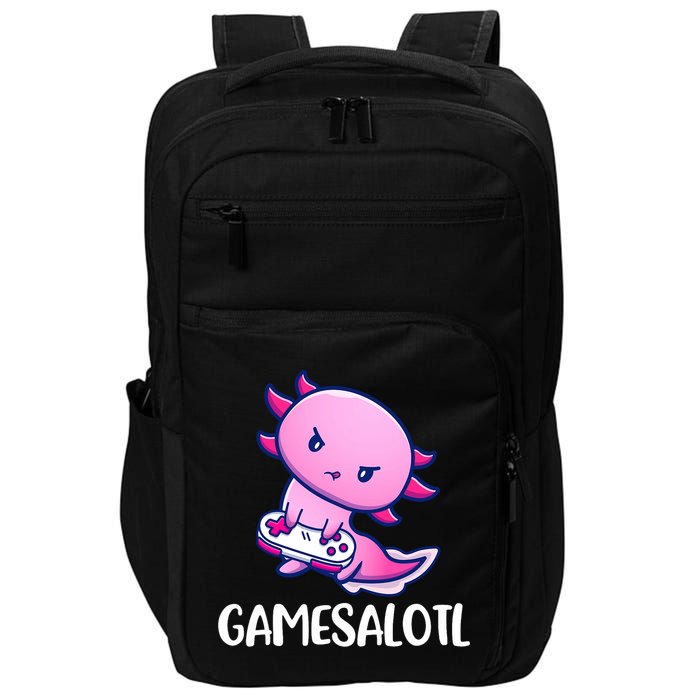 Gamesalotl Axolotl Cute Playing Video Game Impact Tech Backpack