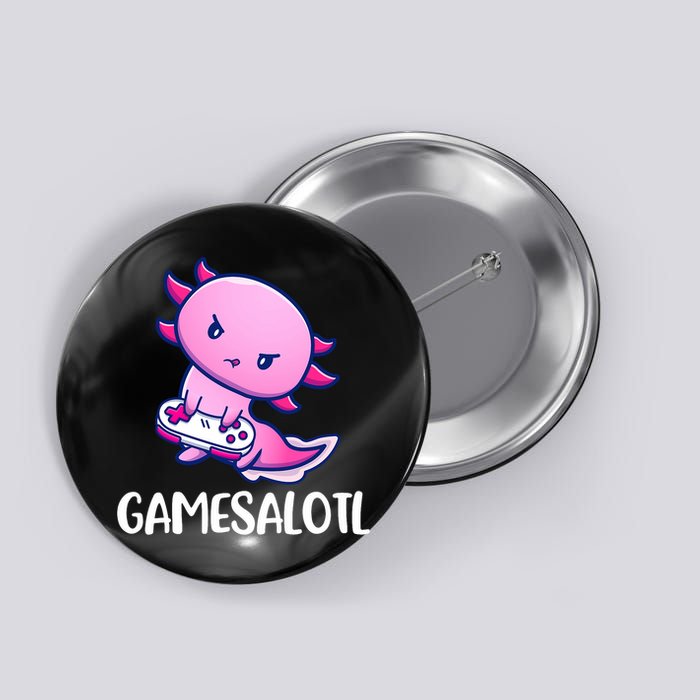 Gamesalotl Axolotl Cute Playing Video Game Button