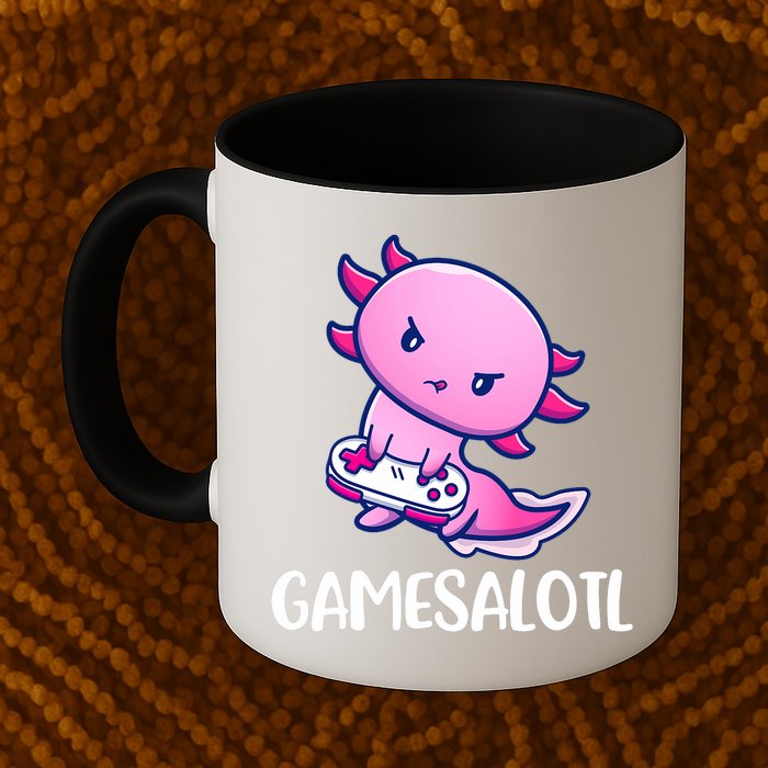 Gamesalotl Axolotl Cute Playing Video Game Mug