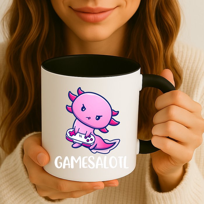 Gamesalotl Axolotl Cute Playing Video Game Mug