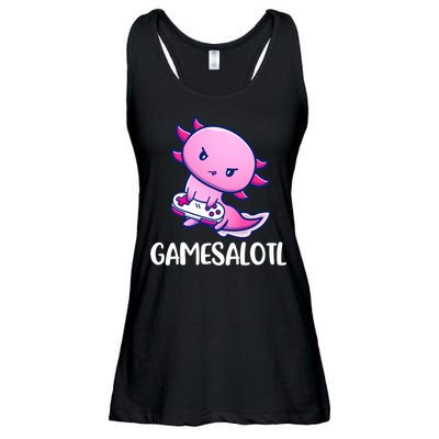 Gamesalotl Axolotl Cute Playing Video Game Ladies Essential Flowy Tank