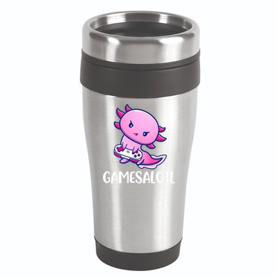 Gamesalotl Axolotl Cute Playing Video Game 16oz Travel Tumbler
