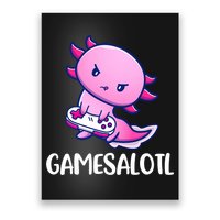 Gamesalotl Axolotl Cute Playing Video Game Poster