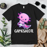 Gamesalotl Axolotl Cute Playing Video Game Premium T-Shirt