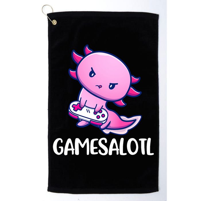 Gamesalotl Axolotl Cute Playing Video Game Golf Towel