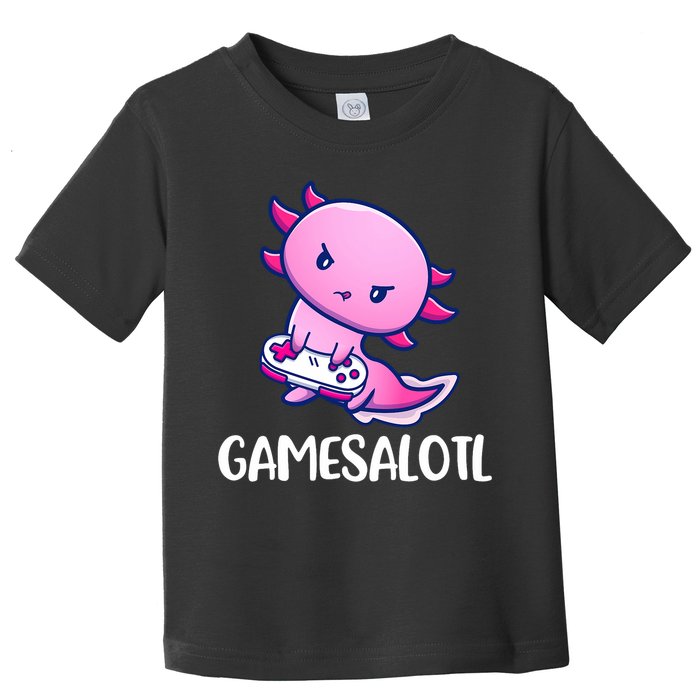 Gamesalotl Axolotl Cute Playing Video Game Toddler T-Shirt
